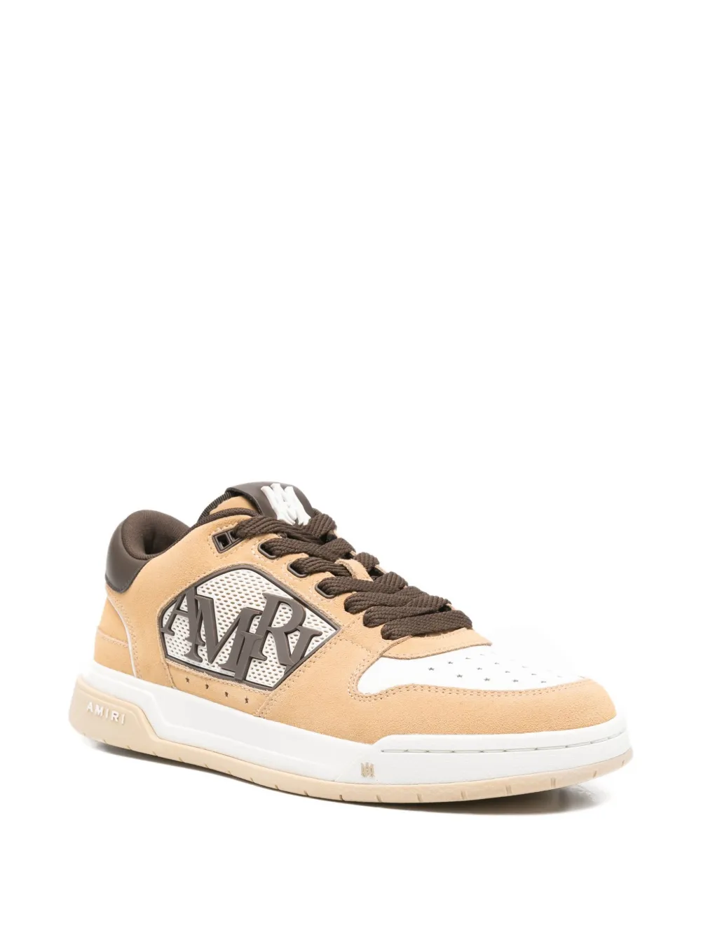 AMIRI logo-patch leather sneakers Brown