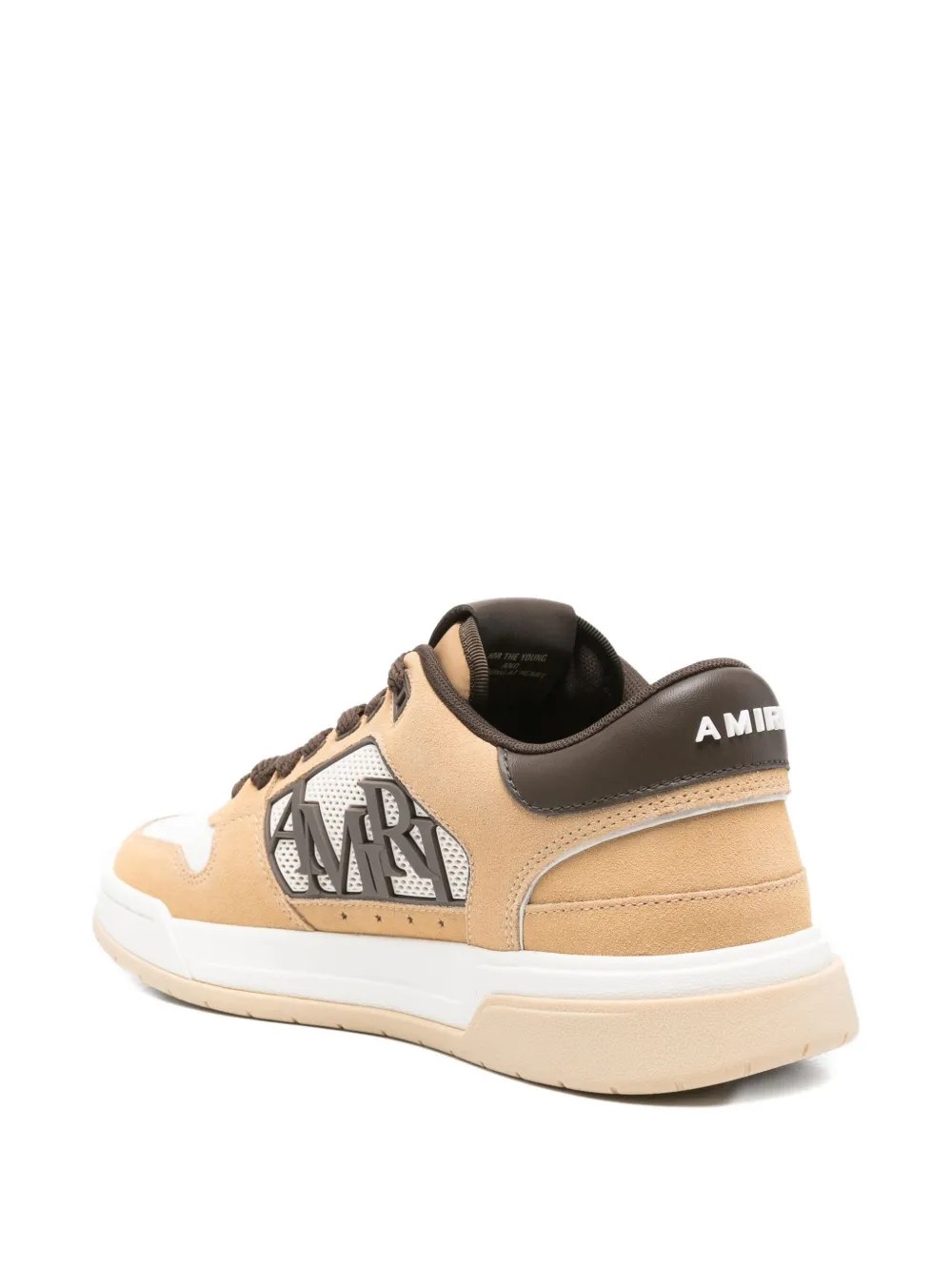 AMIRI logo-patch leather sneakers Brown