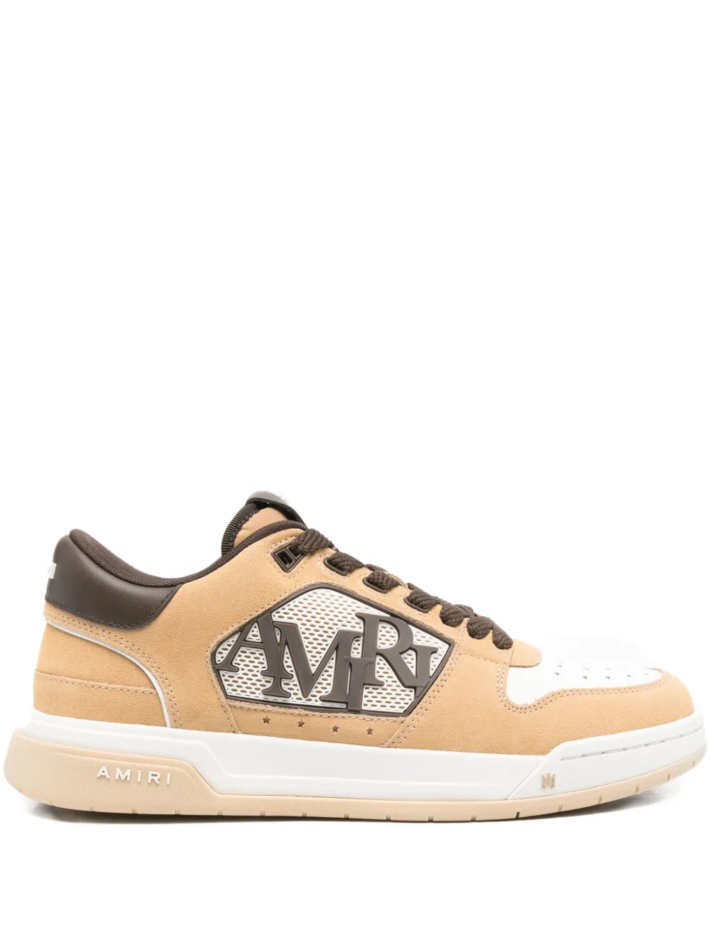 AMIRI logo-patch leather sneakers Brown