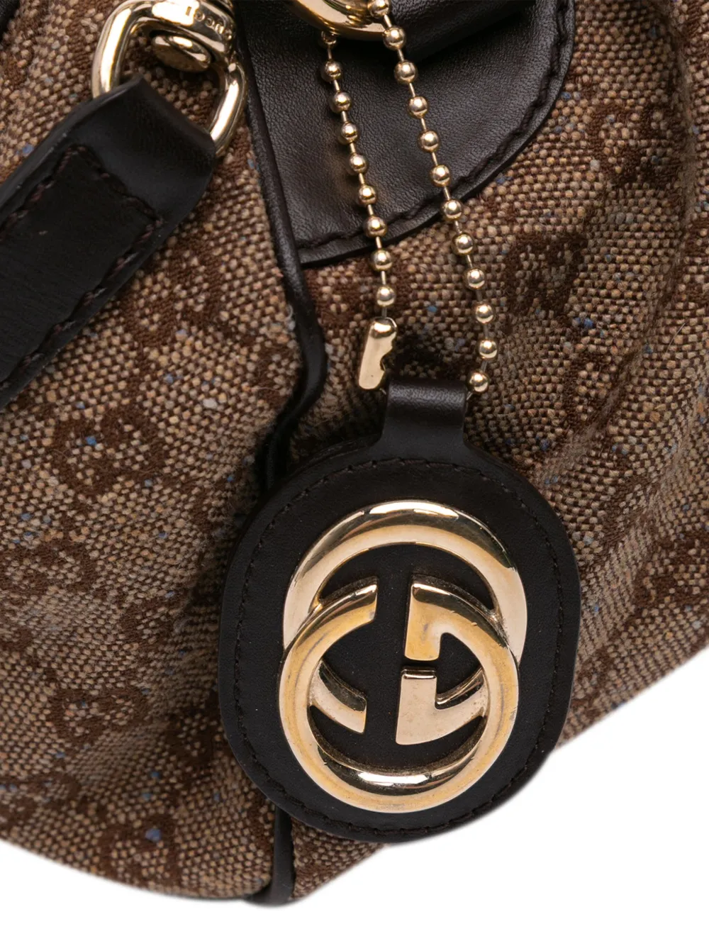 Pre-owned Gucci 2016-2025 Gg Canvas Sukey Satchel In Brown