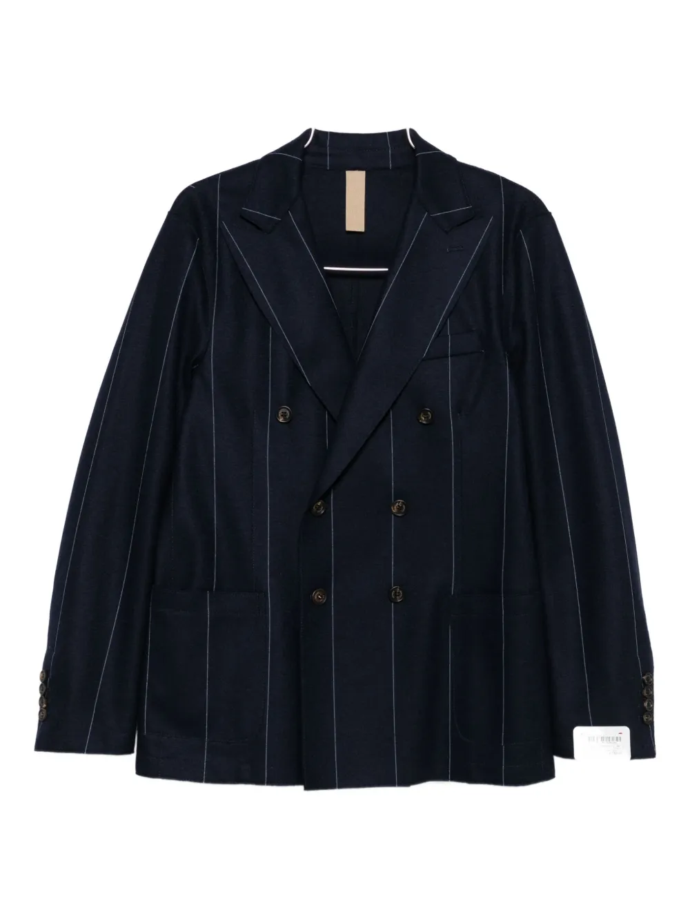 Eleventy Pinstripe Double-breasted Blazer In Black
