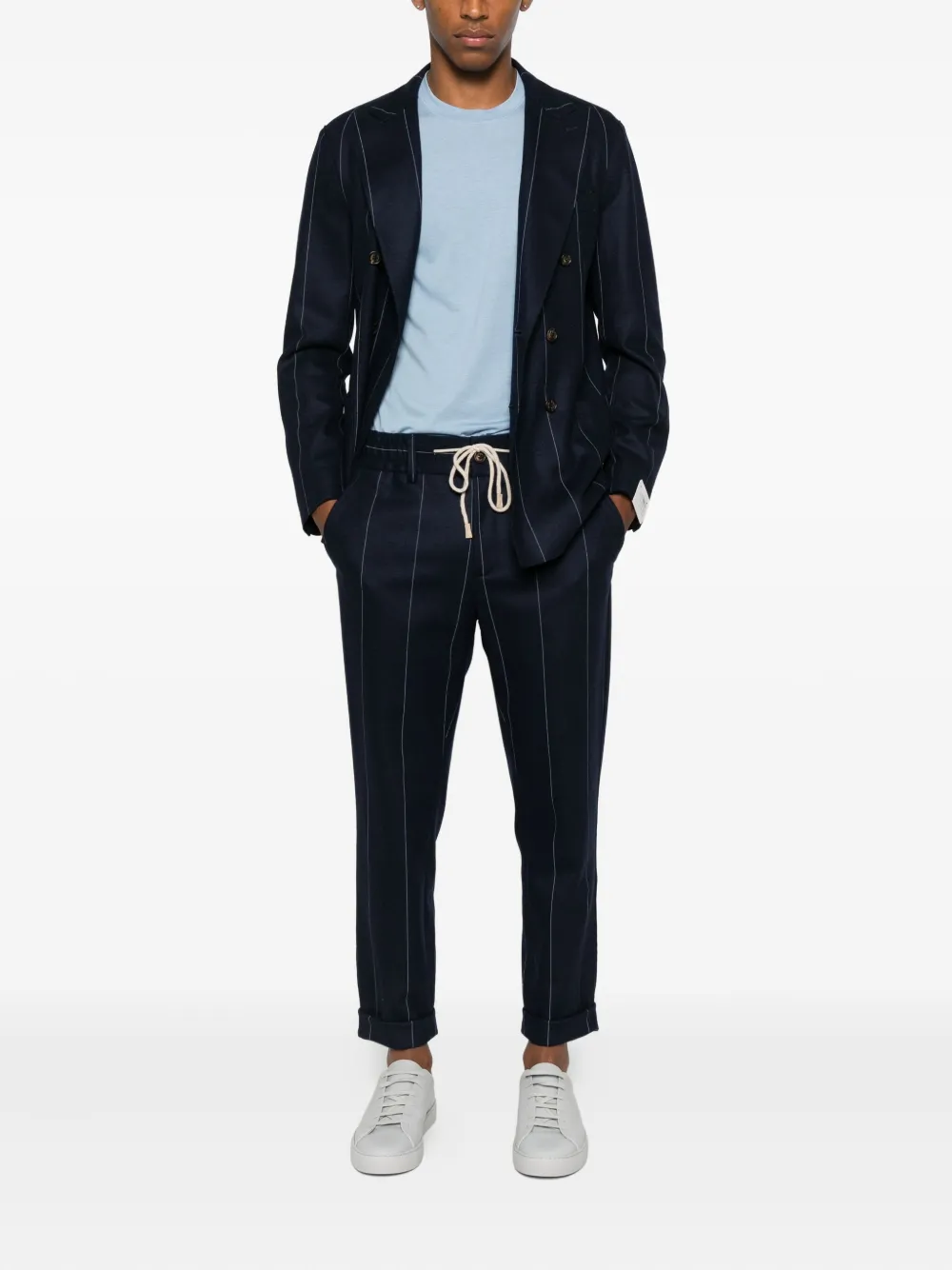 Eleventy Broek met trekkoord - Blauw