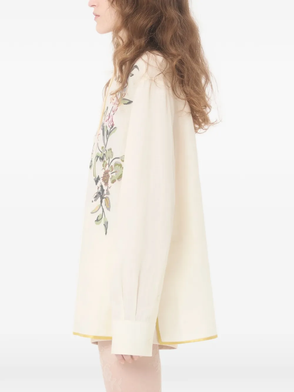 Valentino Garavani Blouse met geborduurde bloemen Beige