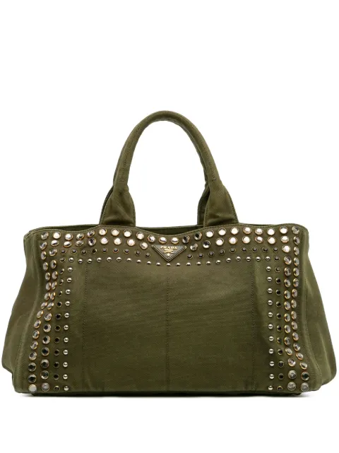 Prada Pre-Owned bolsa satchel Canapa Bijoux grande de lona 2013-2025