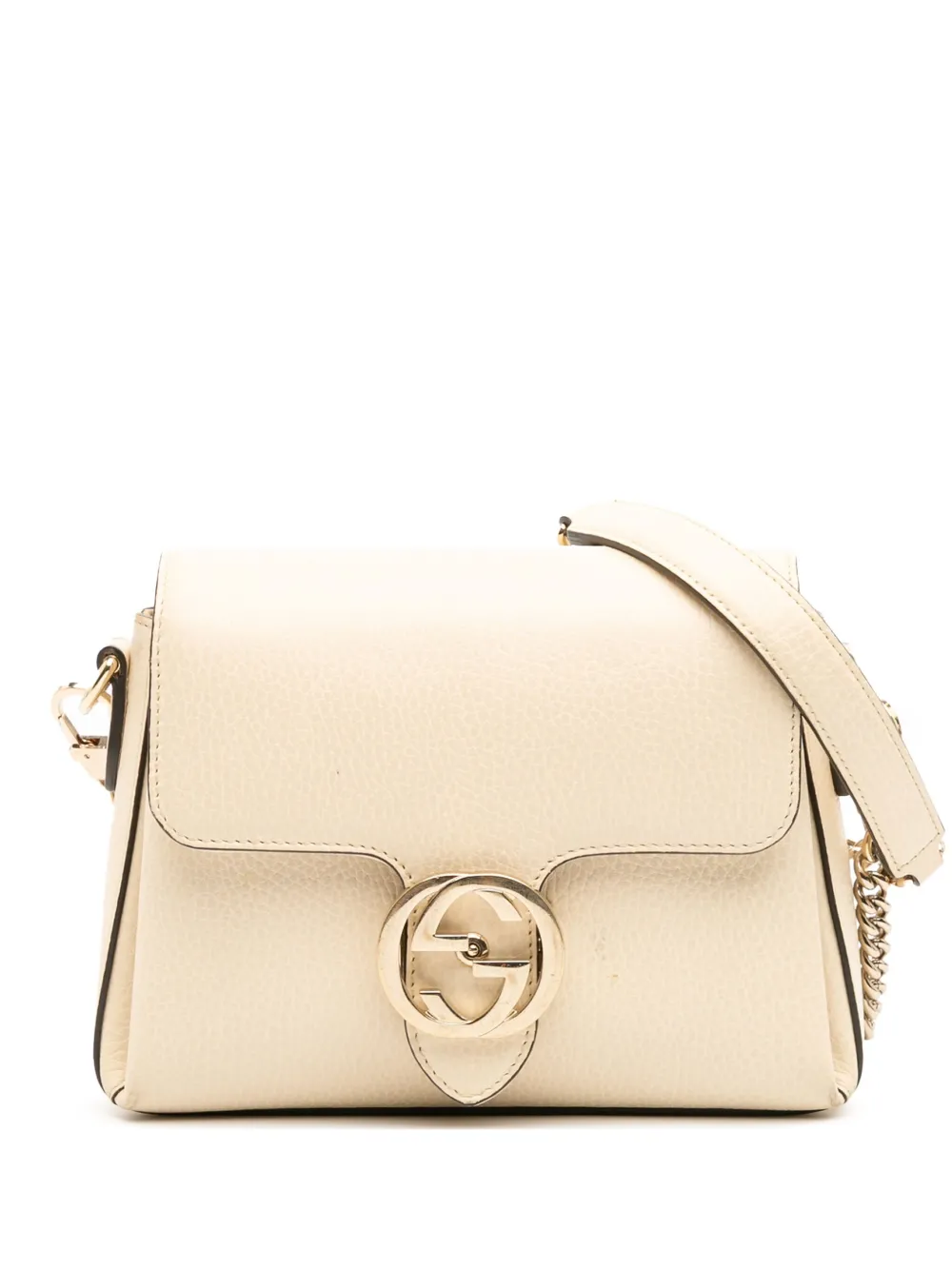 Gucci Pre-Owned 2016-2025 スモール ダラー カーフスキン インターロッキングG ショルダーバッグ - ホワイト Gucci Pre-Owned 2016-2025 スモール ダラー カーフスキン インターロッキングG ショルダーバッグ - ホワイト