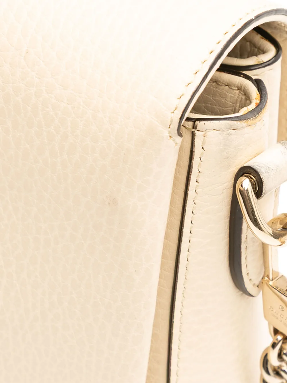 Pre-owned Gucci 2016-2025 Small Dollar Calfskin Interlocking G Crossbody Bag In White