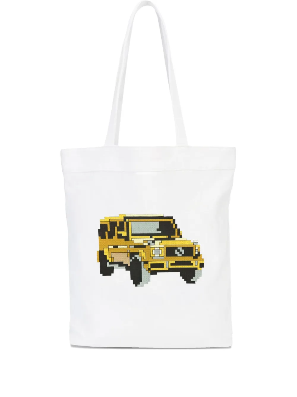 Mostly Heard Rarely Seen 8-bit Car-print Tote Bag In White