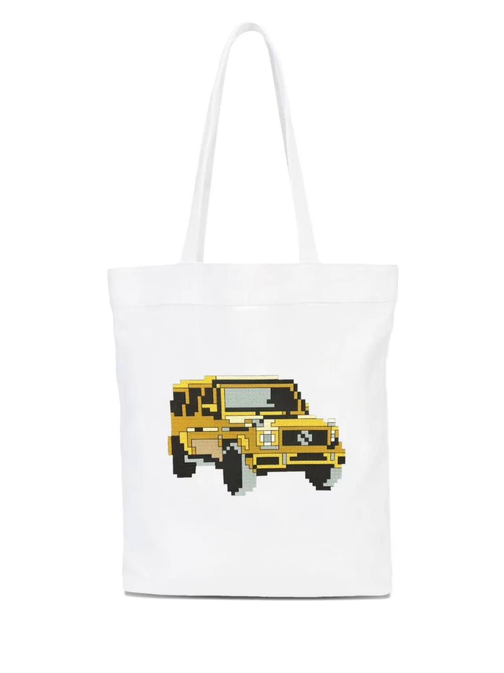 Mostly Heard Rarely Seen 8-bit Car-print Tote Bag In White