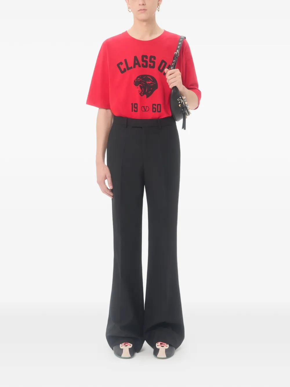 Valentino Garavani Katoenen T-shirt met panterprint - Rood