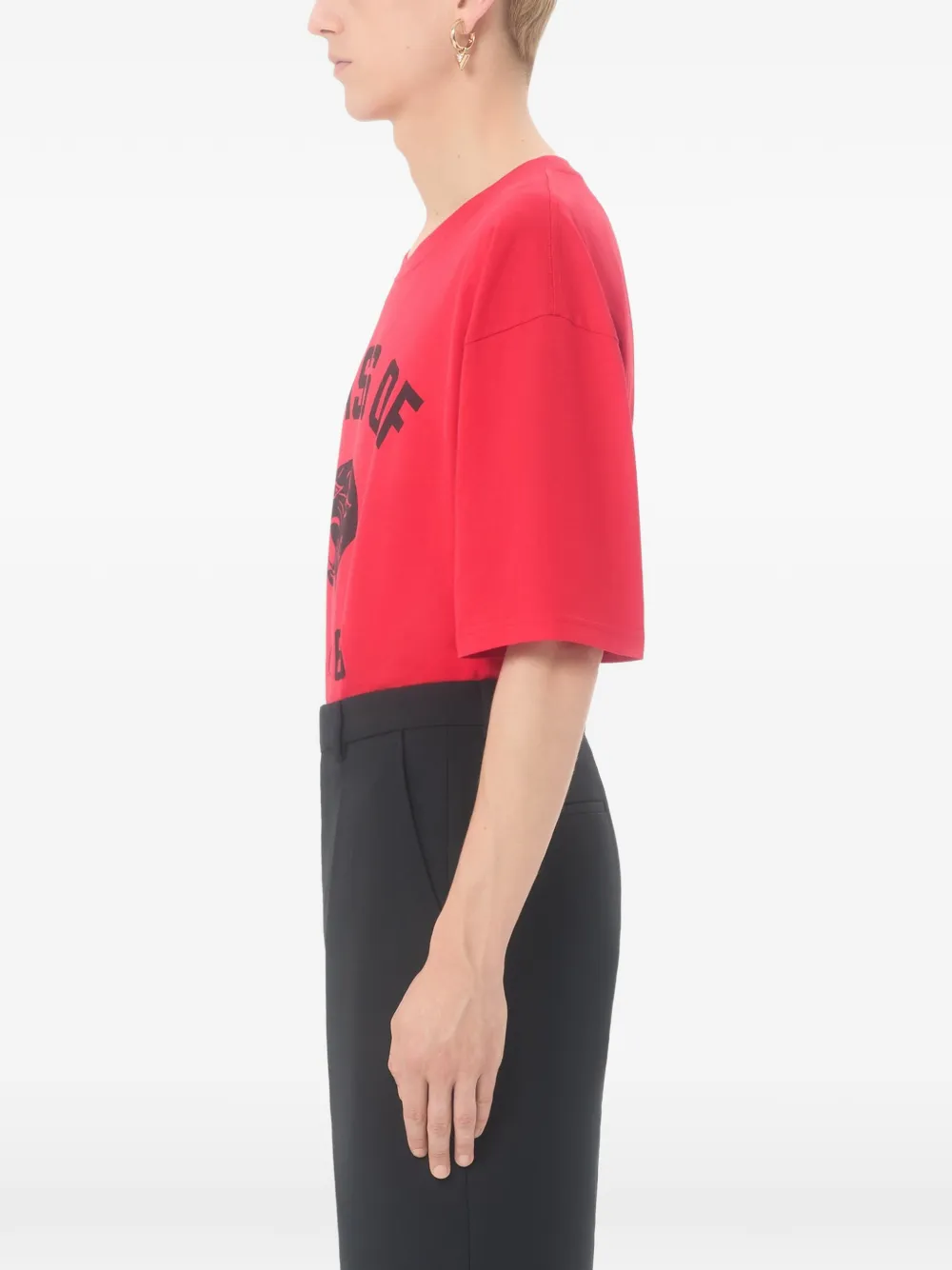 Valentino Garavani Katoenen T-shirt met panterprint Rood