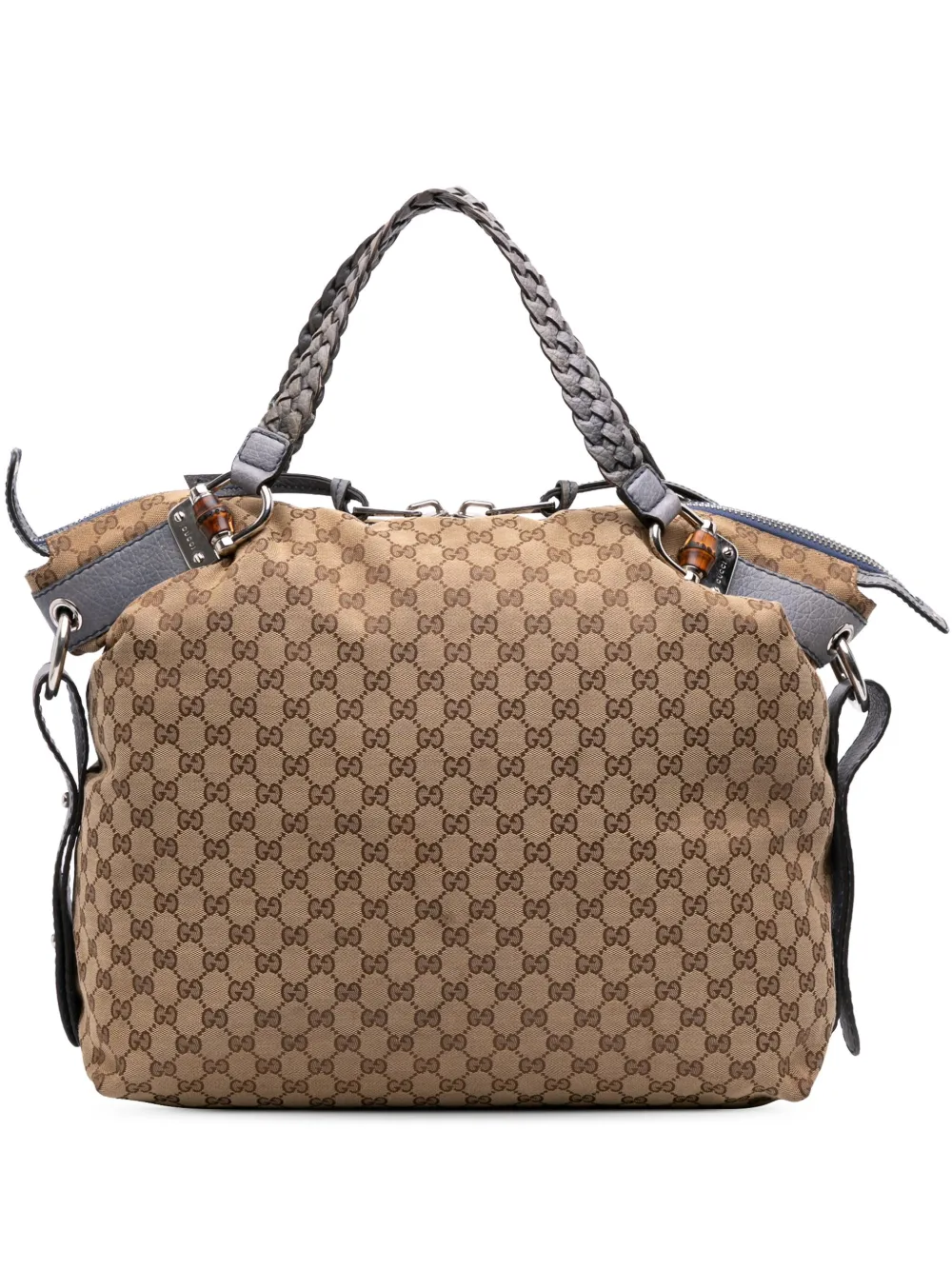 Gucci Pre-Owned 2016-2025 ラージ GGキャンバス バンブーバー ハンドバッグ - ブラウン Gucci Pre-Owned 2016-2025 ラージ GGキャンバス バンブーバー ハンドバッグ - ブラウン