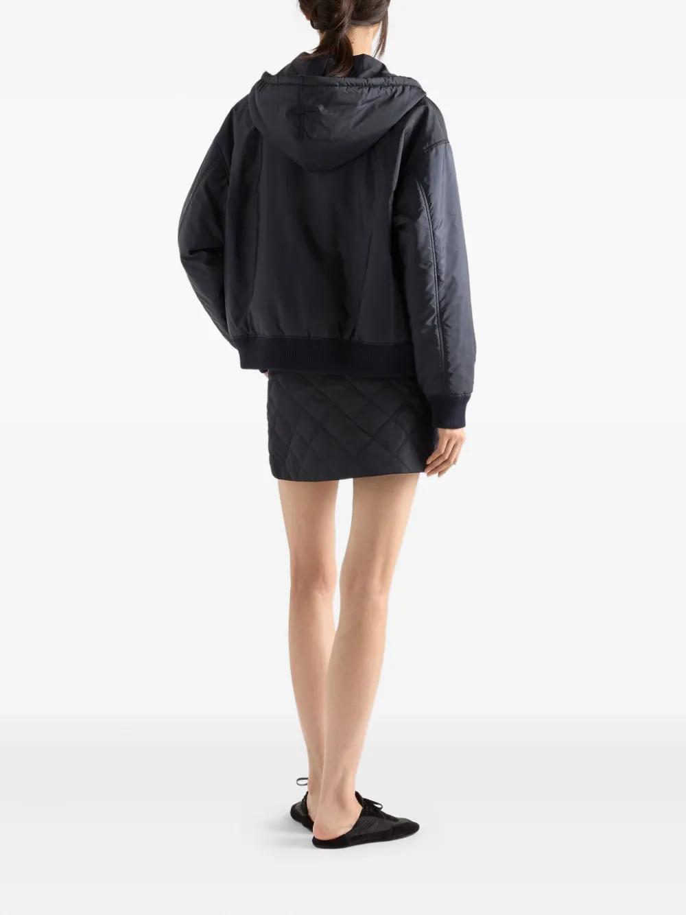 Prada Lichtgewicht Re-Nylon jack met capuchon Blauw