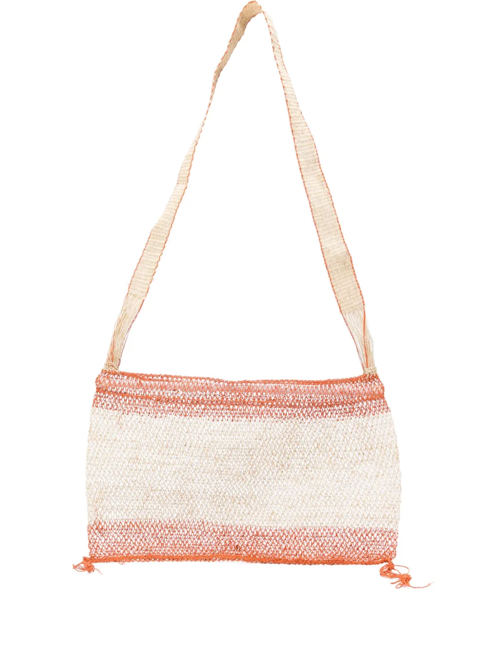 Slo_hand_made Striped-pattern Shoulder Bag In Neutral