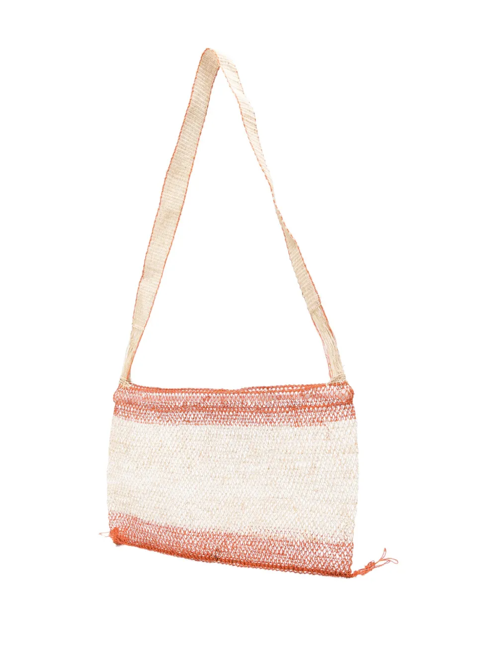 Slo_hand_made Striped-pattern Shoulder Bag In Neutral