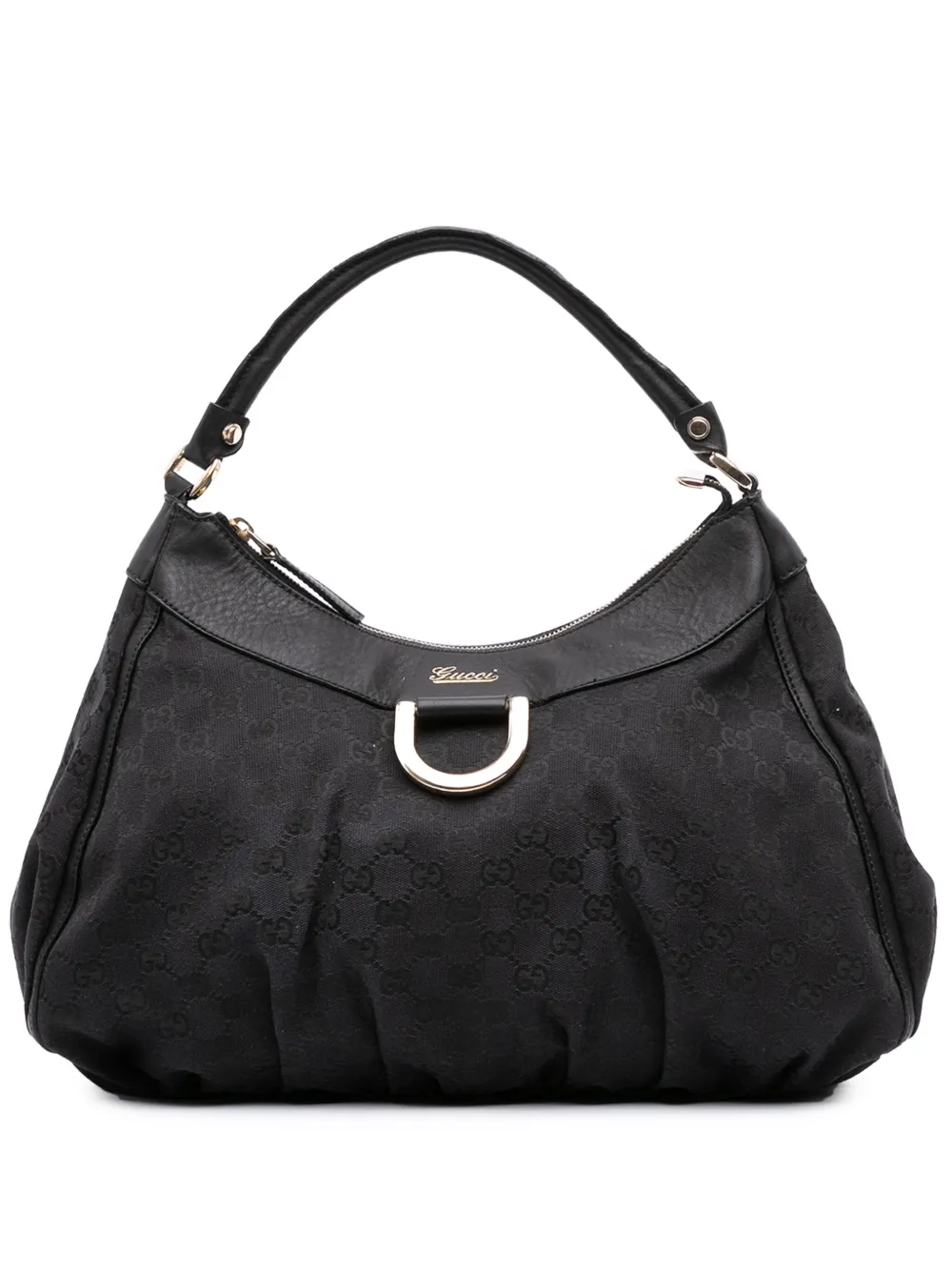 Gucci Pre-Owned 2016-2025 ラージ GGキャンバス アビー Dリング ショルダーバッグ - ブラック Gucci Pre-Owned 2016-2025 ラージ GGキャンバス アビー Dリング ショルダーバッグ - ブラック