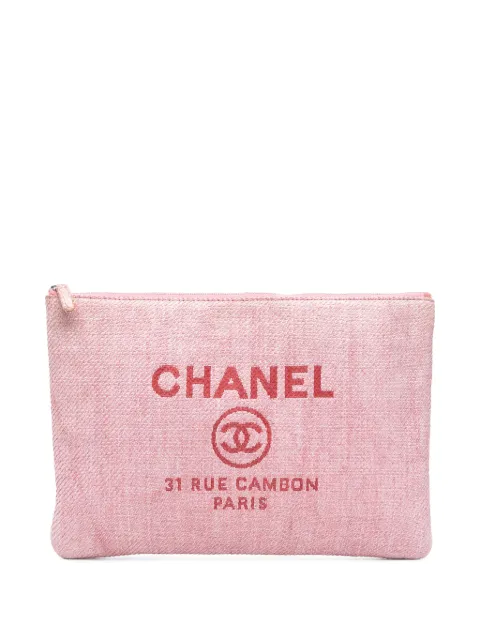 CHANEL Pre-Owned 2014 große Deauville O Case Tweed-Clutch