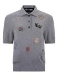 Libertine embellished turtle polo shirt - Grey