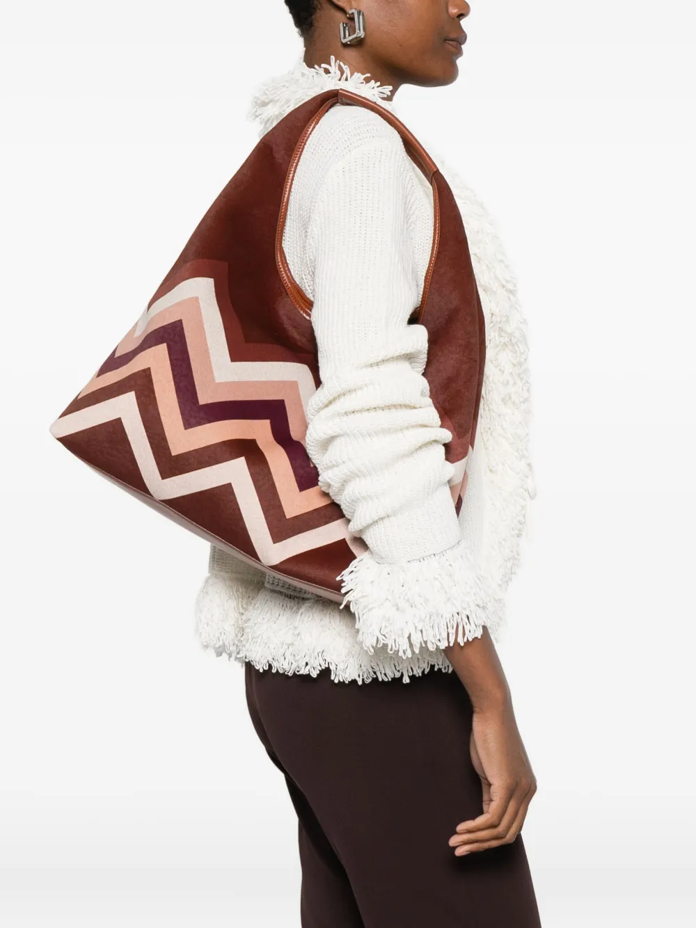 Missoni Schoudertas met chevron patroon - Rood