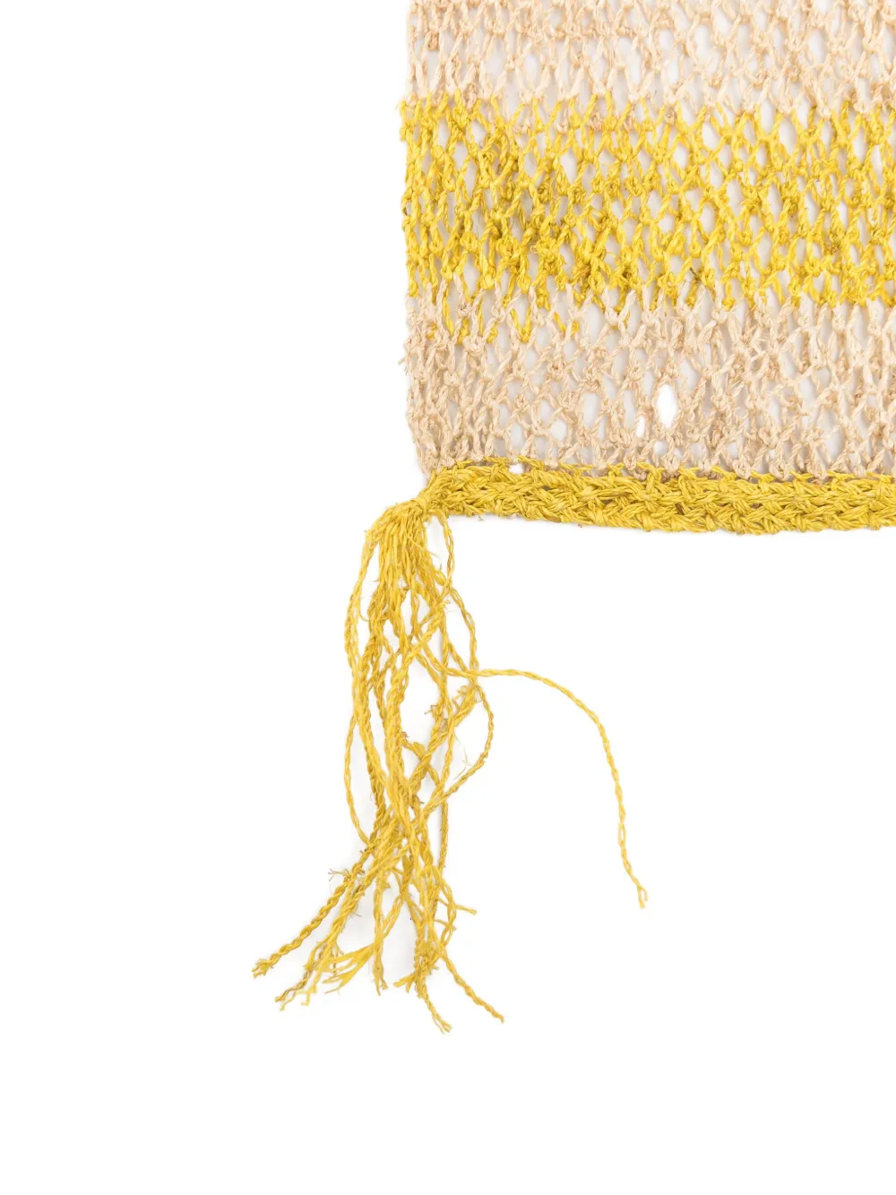 Slo_hand_made Striped Tassel Tote Bag In Yellow