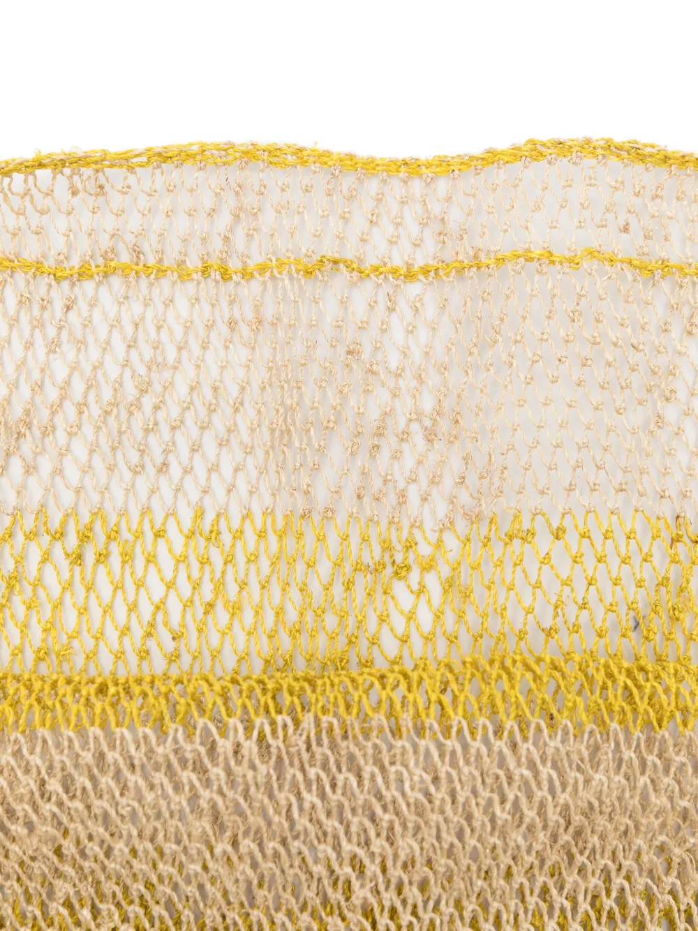 Slo_hand_made Striped Tassel Tote Bag In Yellow