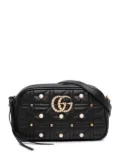 Gucci Pre-Owned 2016-2025 Small GG Marmont Matelasse Leather Pearl Studded crossbody bag - Black