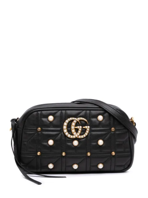 Gucci Pre-Owned 2016-2025 Small GG Marmont Matelasse Leather Pearl Studded crossbody bag