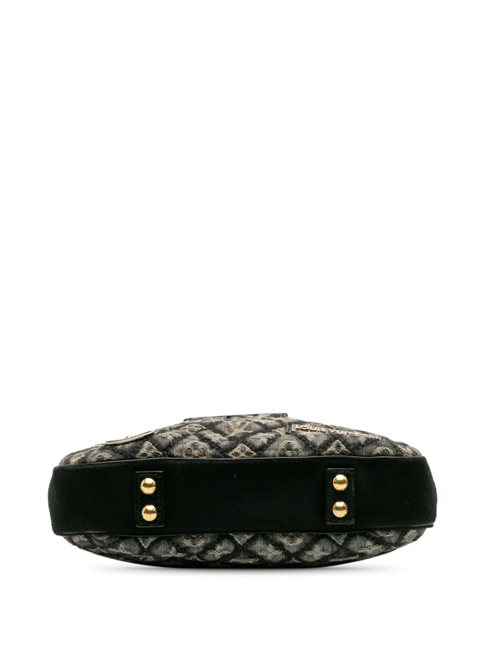 Pre-owned Louis Vuitton 2006 Quilted Monogram Denim Musette Shoulder Bag In Black