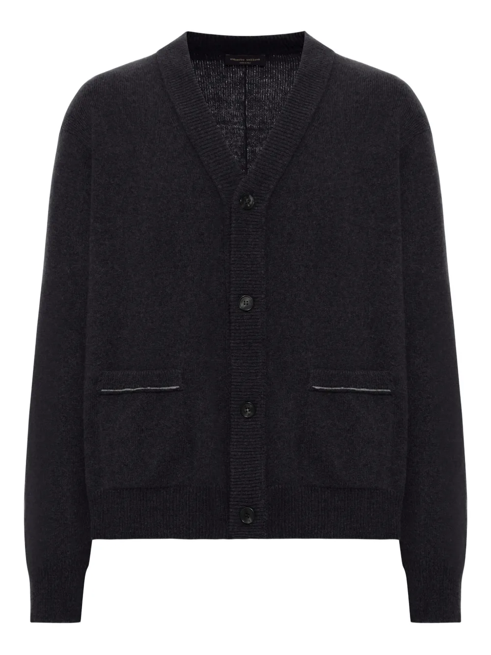 Roberto Collina wool V-neck cardigan - ブラック Roberto Collina wool V-neck cardigan - ブラック
