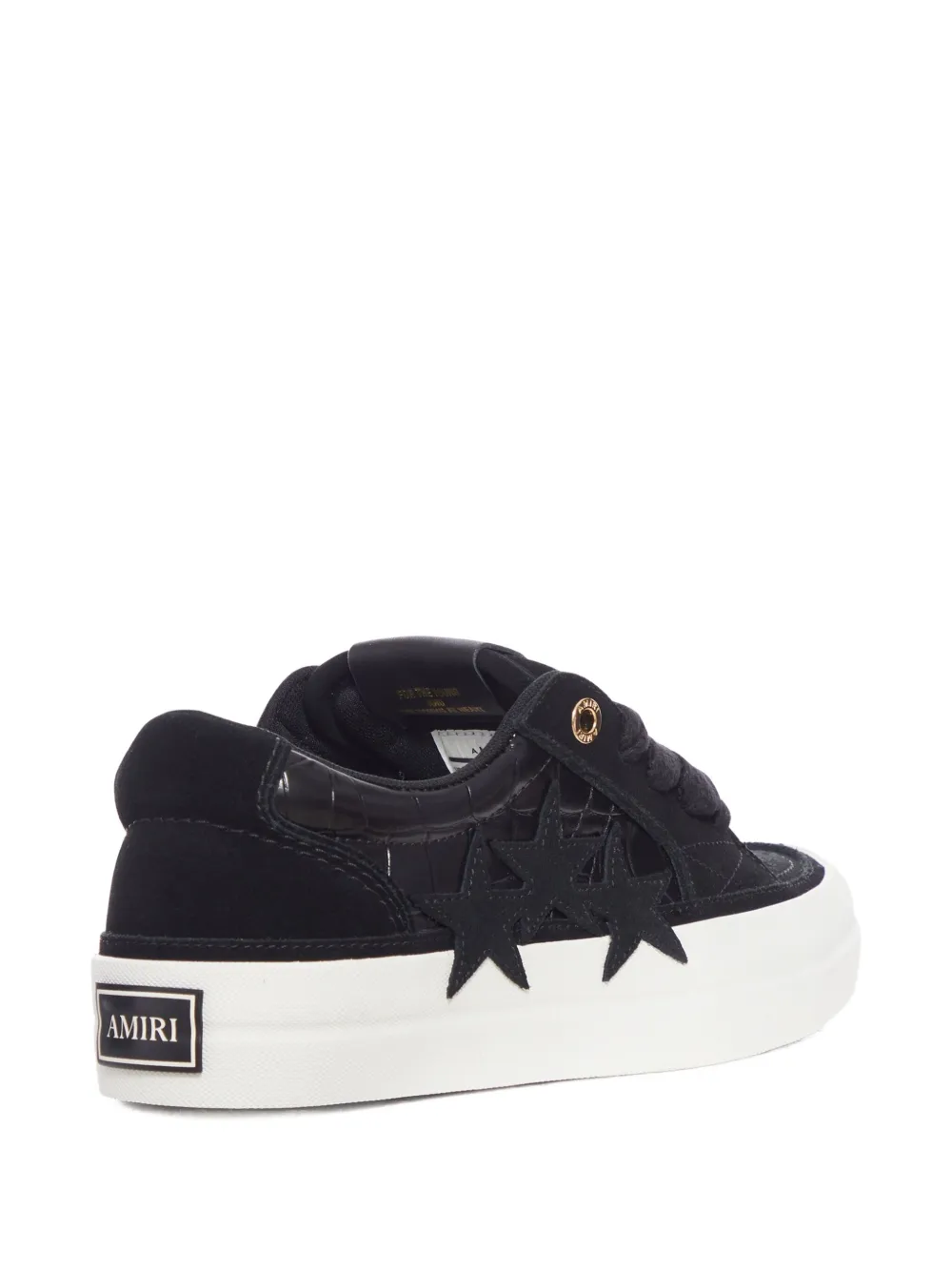 Amiri Sunset Skate Crocodile-effect Suede Sneakers In Black