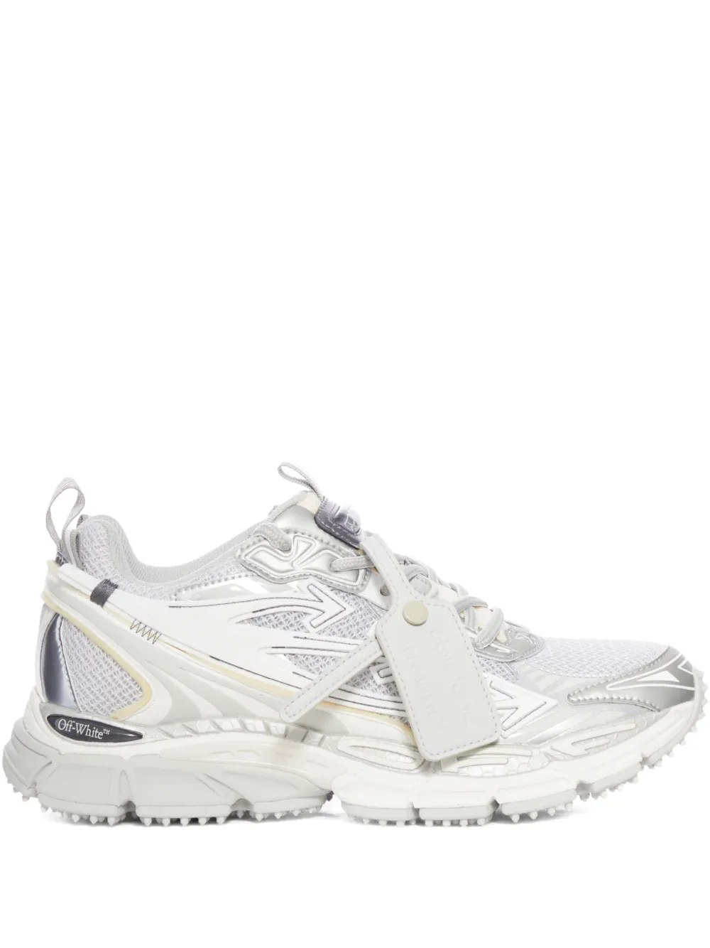 Off-White leather-tag lace-up sneakers - グレー Off-White leather-tag lace-up sneakers - グレー