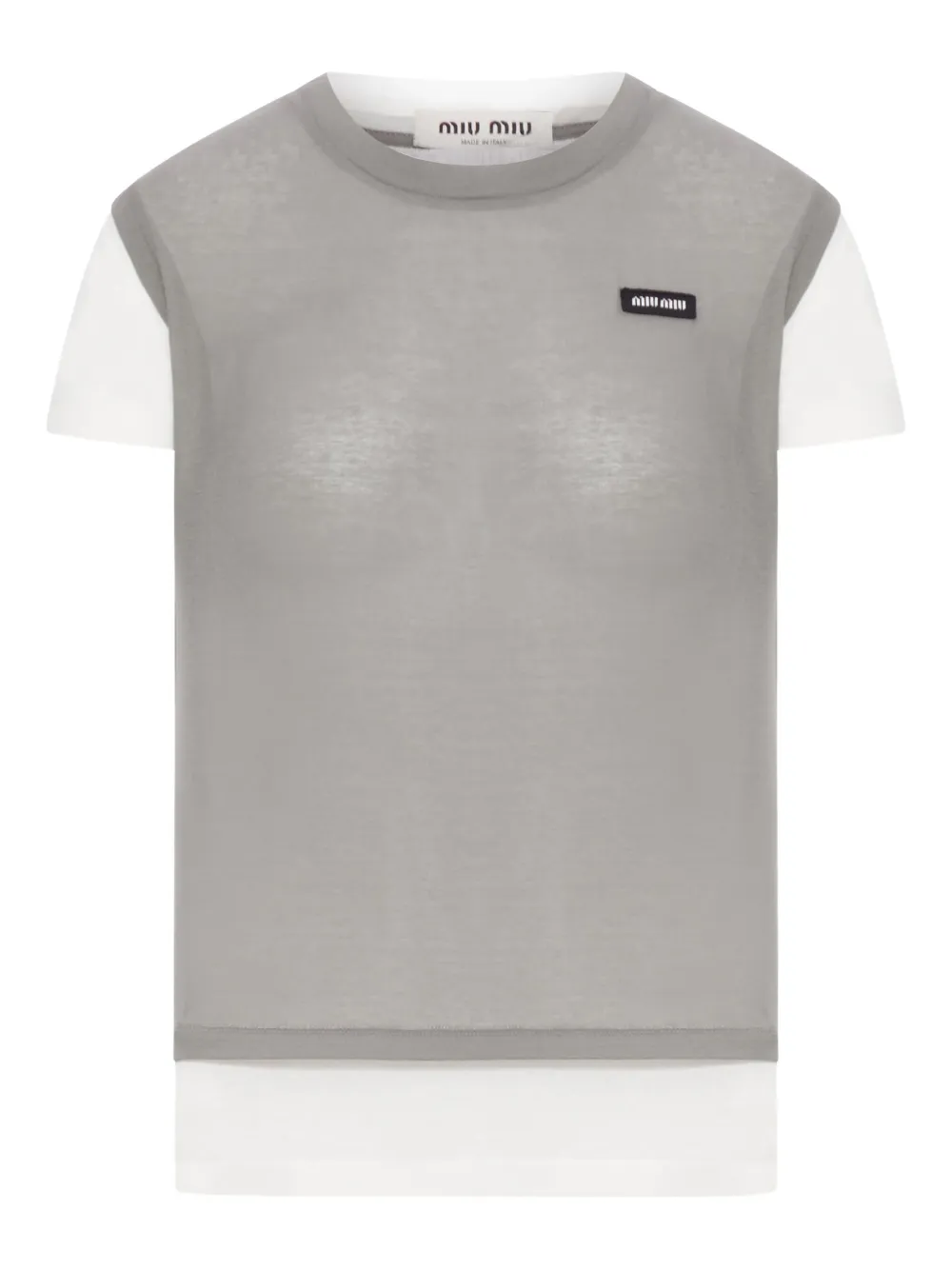 Miu Miu T-shirt con design a inserti | grigio | Image 1