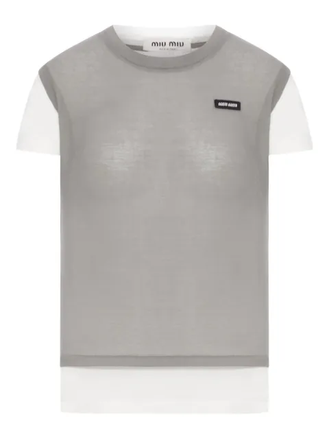 Miu Miu paneled T-shirt
