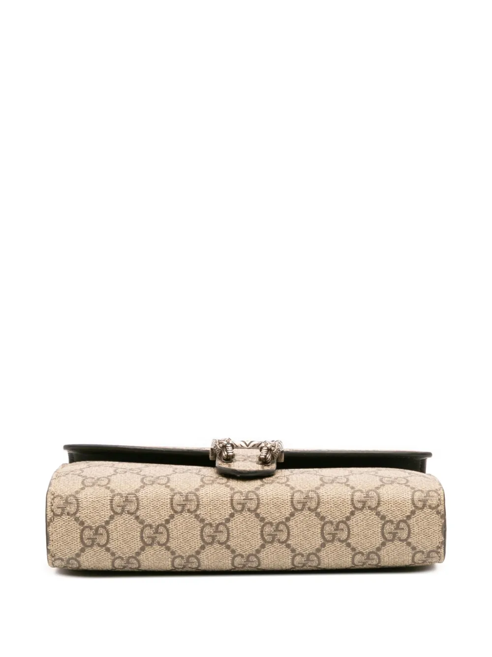 Pre-owned Gucci 2016-2025 Gg Supreme Dionysus Chain Wallet Crossbody Bag In Brown