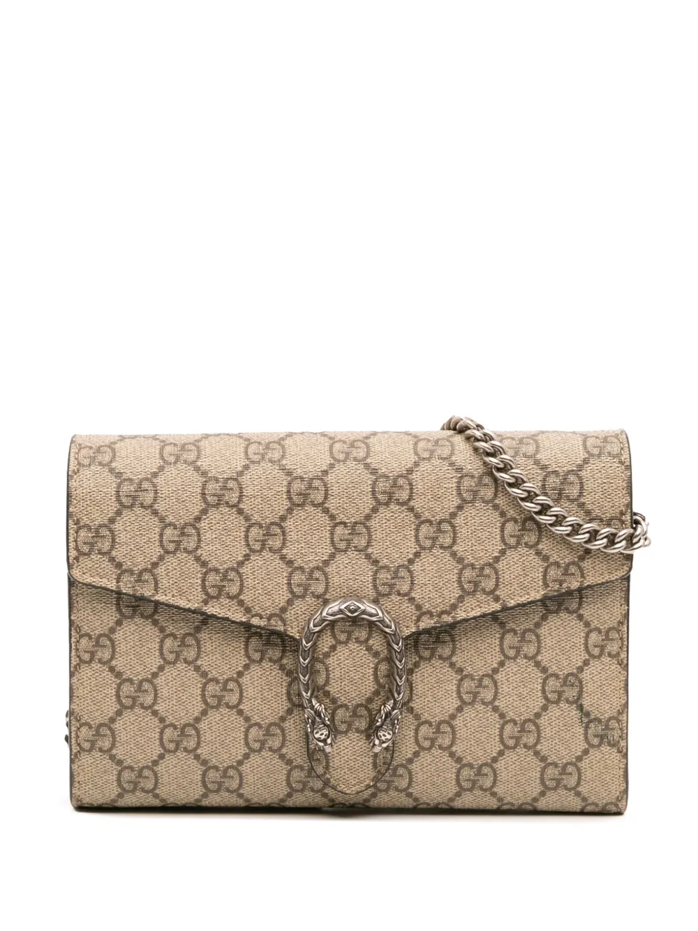 Gucci Pre-Owned 2016-2025 GGスプリーム ディオニュソス チェーンウォレット ショルダーバッグ - ブラウン Gucci Pre-Owned 2016-2025 GGスプリーム ディオニュソス チェーンウォレット ショルダーバッグ - ブラウン