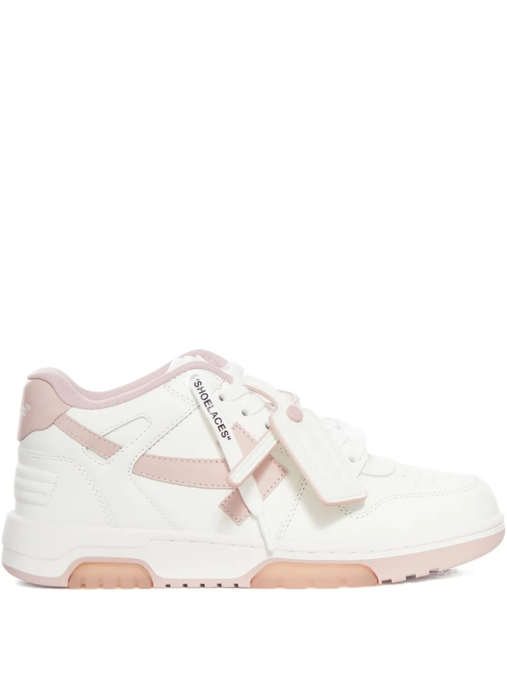 Off-white Lace-up Panelled Leather Sneakers In White