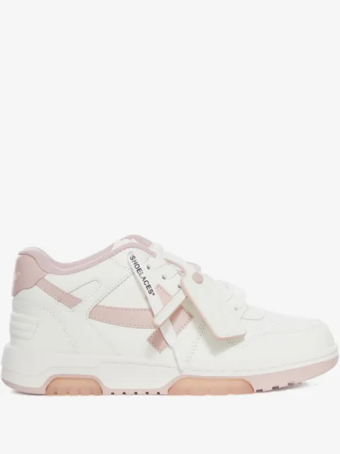 Off-White lace-up panelled leather sneakers