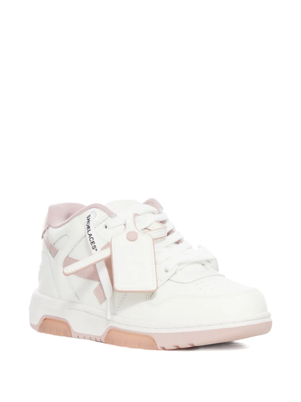 Off-White lace-up panelled leather sneakers - Wit