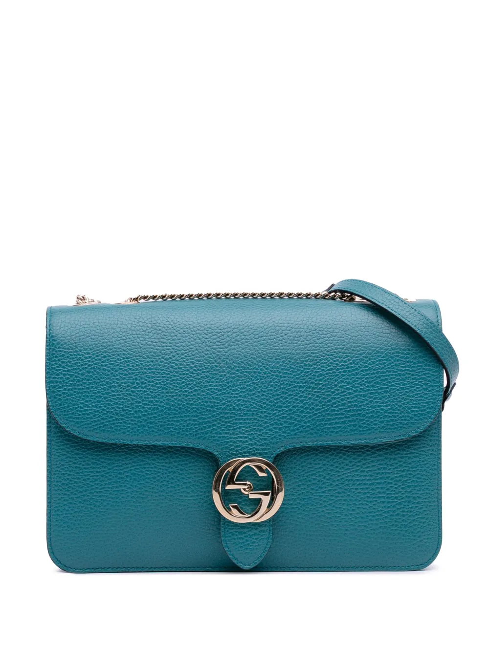 Gucci Pre-Owned 2016-2025 ミディアム ダラー カーフスキン インターロッキングG ショルダーバッグ - ブルー Gucci Pre-Owned 2016-2025 ミディアム ダラー カーフスキン インターロッキングG ショルダーバッグ - ブルー