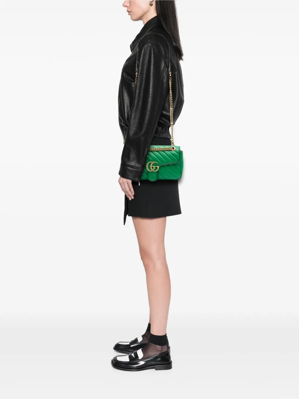 Gucci Pre-Owned 2016-2025 Small GG Marmont Matelasse Leather Torchon Flap crossbody bag | Pre-Owned | Image 2