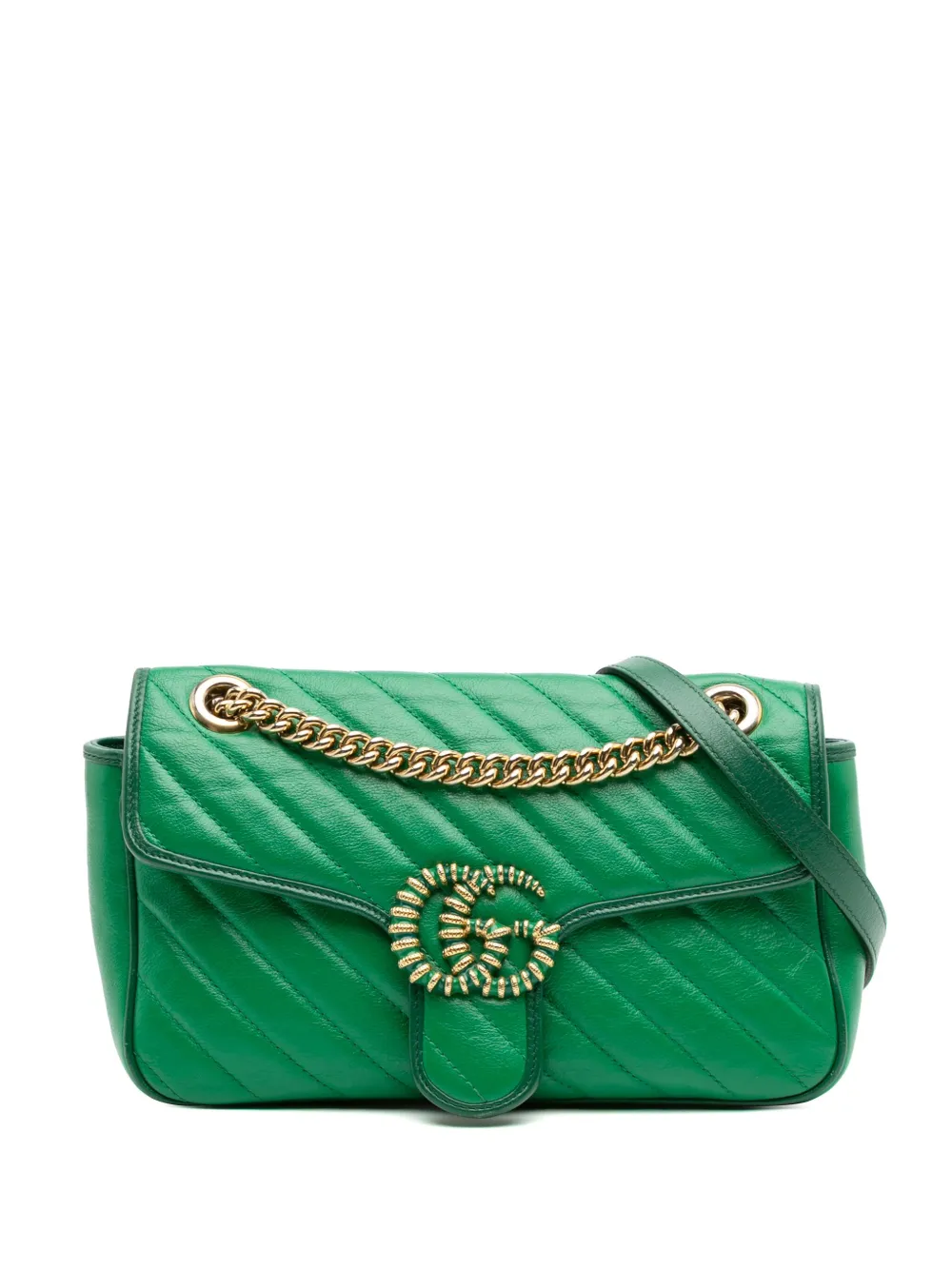 Gucci Pre-Owned 2016-2025 スモール GGマーモント マテラッセ レザー トーション フラップ ショルダーバッグ - Gucci Pre-Owned 2016-2025 スモール GGマーモント マテラッセ レザー トーション フラップ ショルダーバッグ -