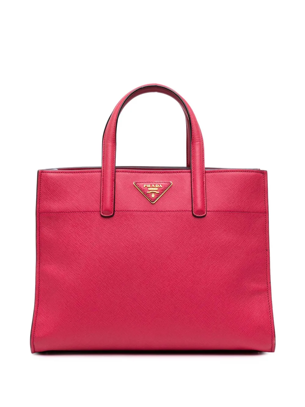 Prada Pre-Owned 2000-2025 サフィアーノ ソフト トリプルポケット トート サッチェルバッグ - ピンク Prada Pre-Owned 2000-2025 サフィアーノ ソフト トリプルポケット トート サッチェルバッグ - ピンク