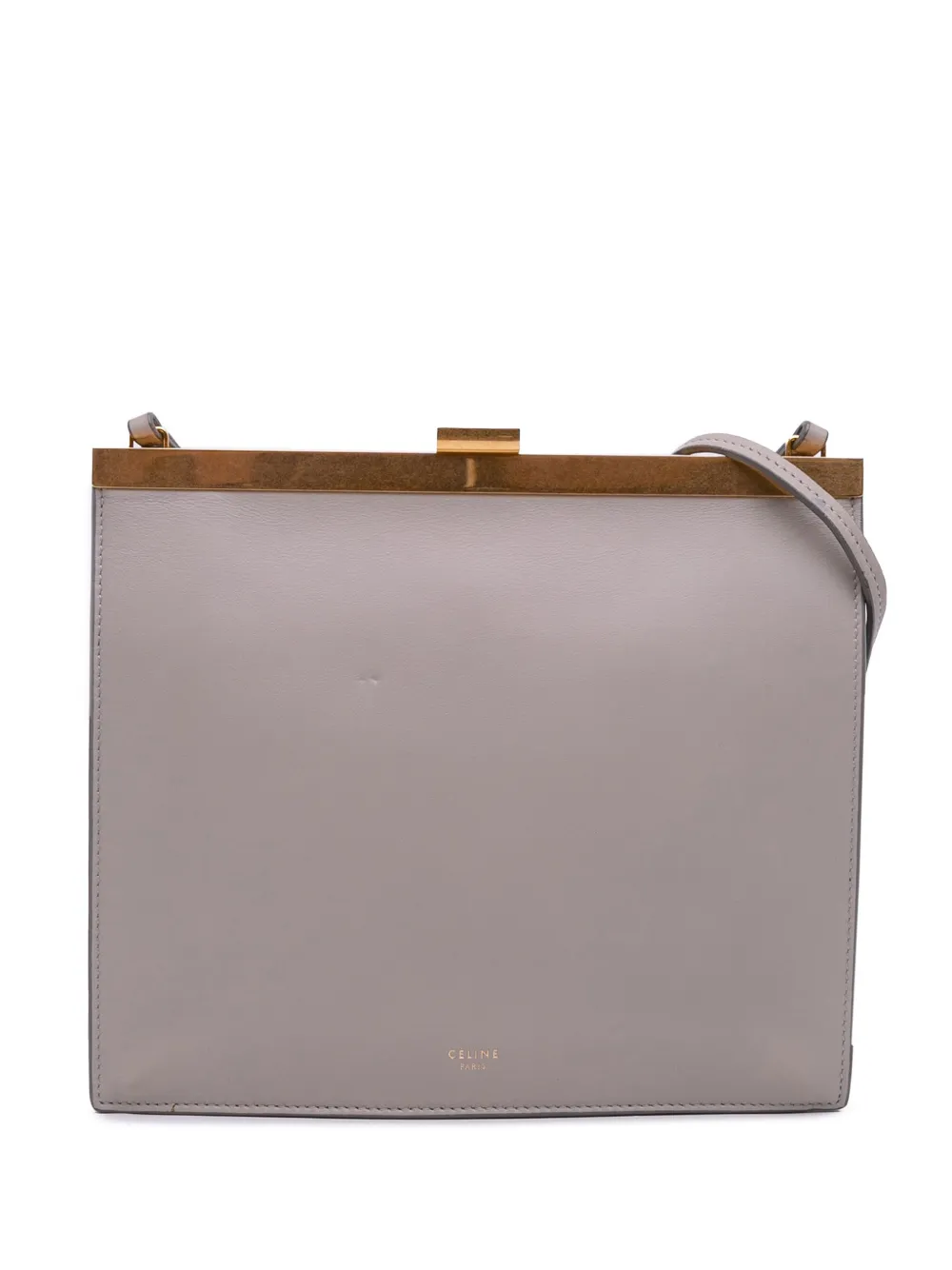 Pre-owned Celine 2019 Mini Smooth Calfskin Clasp Bag Crossbody Bag In Gray