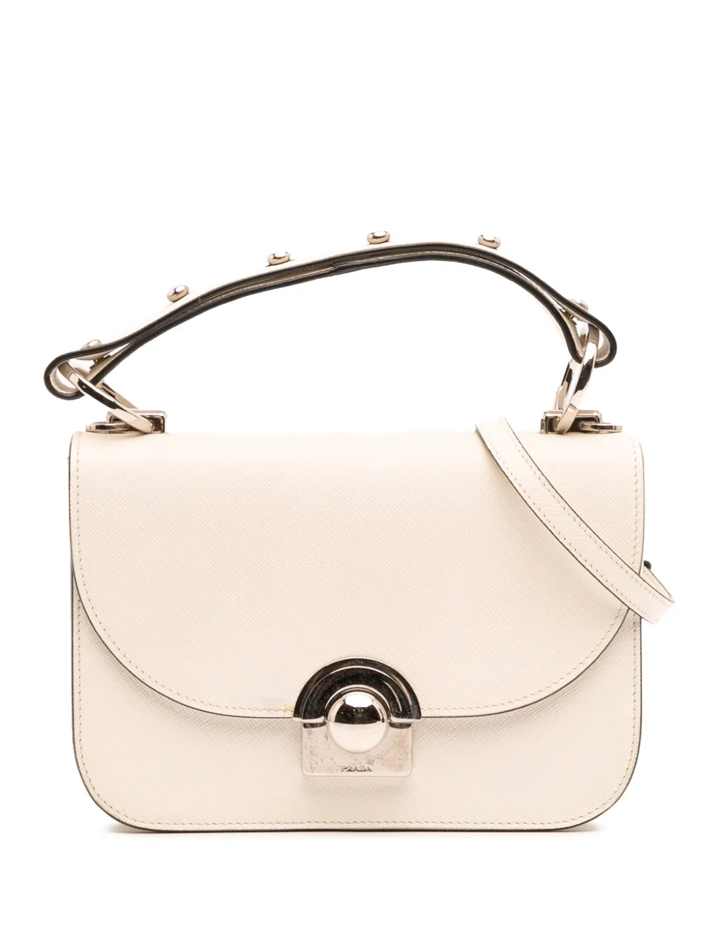 Prada Pre-Owned 2016 Saffiano Lux Arcade satchel - ホワイト Prada Pre-Owned 2016 Saffiano Lux Arcade satchel - ホワイト
