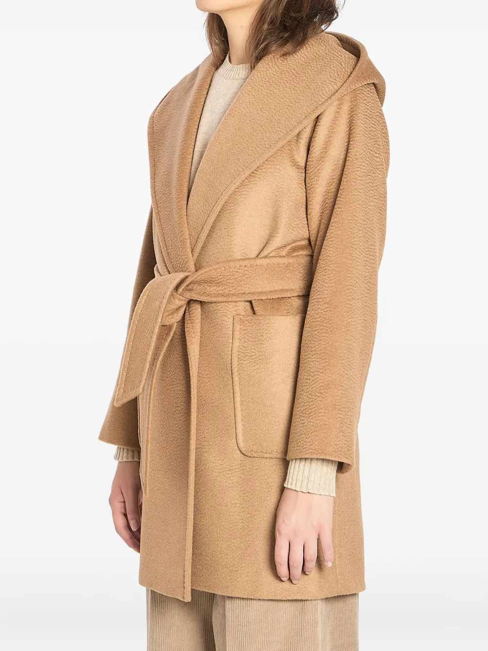 Max Mara hooded belted coat - Bruin
