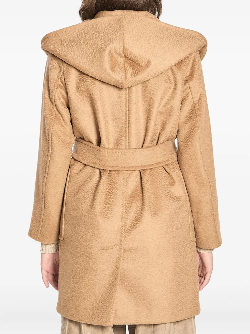 Max Mara Rialto Coat With Hood And Patch Pockets In Brown