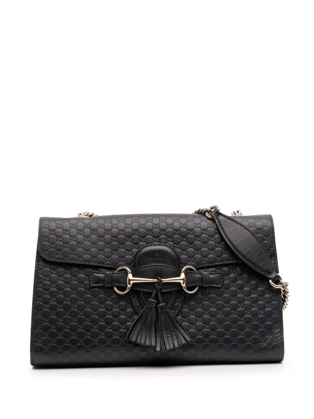 Gucci Pre-Owned 2016-2025 ミディアム マイクログッチシマ エミリー ショルダーバッグ - ブラック Gucci Pre-Owned 2016-2025 ミディアム マイクログッチシマ エミリー ショルダーバッグ - ブラック
