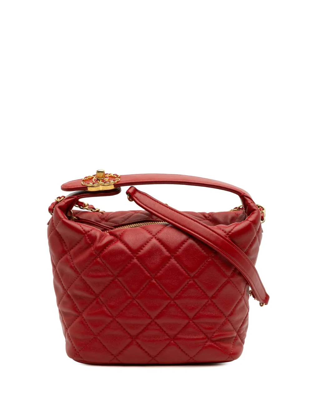CHANEL Pre-Owned 2019 Small Quilted Lambskin Perfect Meeting Hobo CHANEL Pre-Owned 2019 Small Quilted Lambskin Perfect Meeting Hobo