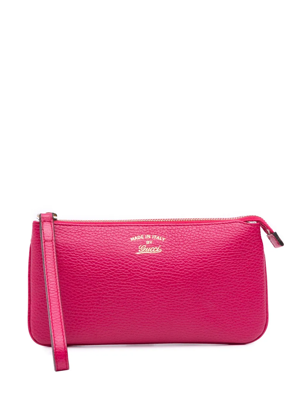 Gucci Pre-Owned 2000-2015 ぺブルレザー スウィング リストレット ポーチ - ピンク Gucci Pre-Owned 2000-2015 ぺブルレザー スウィング リストレット ポーチ - ピンク