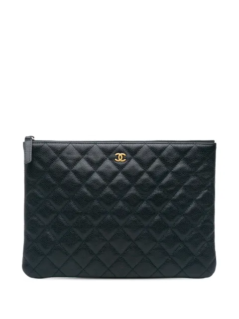 CHANEL Pre-Owned 2015-2016 Medium Quilted Caviar O Case clutch bag