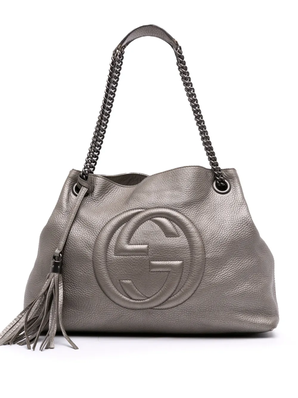 Gucci Pre-Owned 2016-2025 ミディアム レザー ソーホーチェーン トートバッグ - シルバートーン Gucci Pre-Owned 2016-2025 ミディアム レザー ソーホーチェーン トートバッグ - シルバートーン